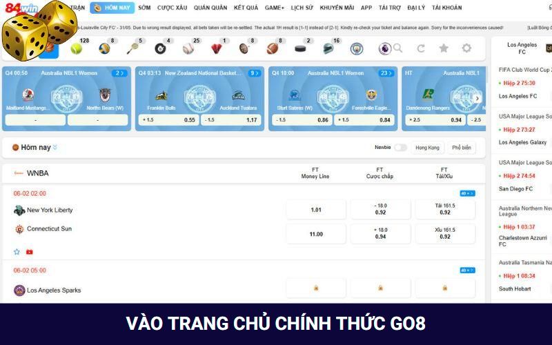 Vào đúng trang chủ chính thức Go8